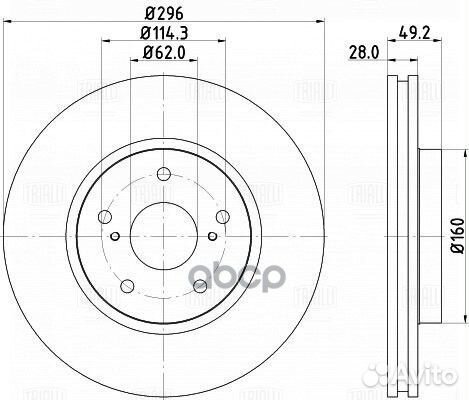 Диск торм. для а/м Lexus IS (05) /IS (13) перед