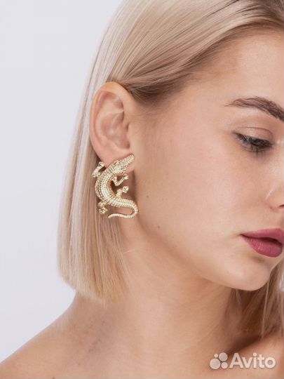 Серьги Крокодил