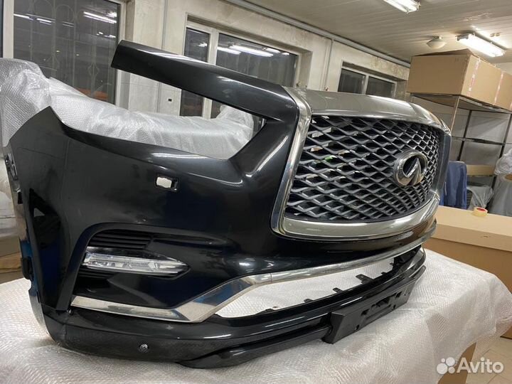 Бампер передний и задний в сборе на инфинити QX 80