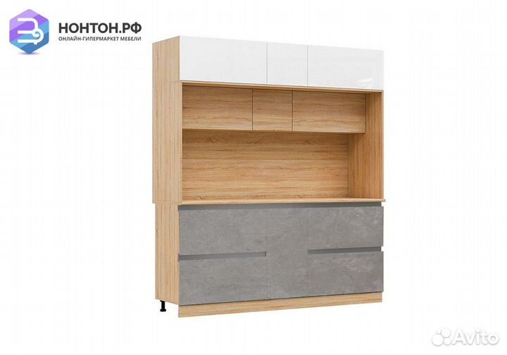 Центральная секция Карина 2.05 м белый глянцевый