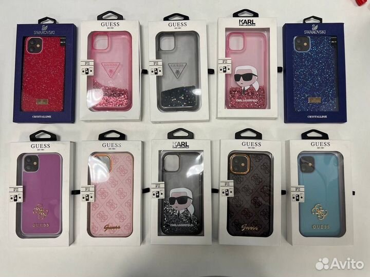 Чехол на iPhone 11 guess, karl, swarovski