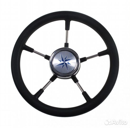 Рулевое колесо riva RSL черный спицы серебряные 32