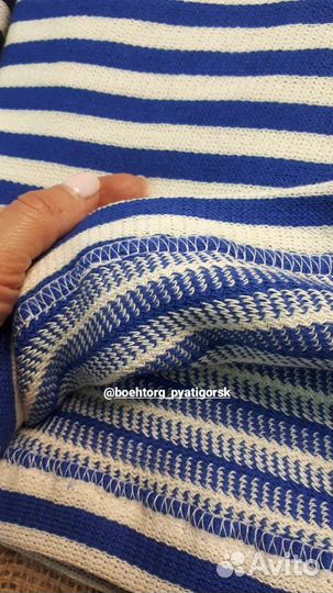 Тельняшка Зимняя Двойной Вязки вдв Голубая