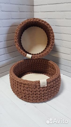 Набор вязаных корзин