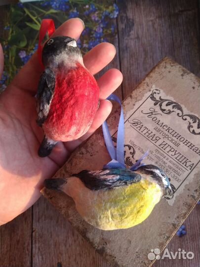 Снегирь и синичка ватные игрушки
