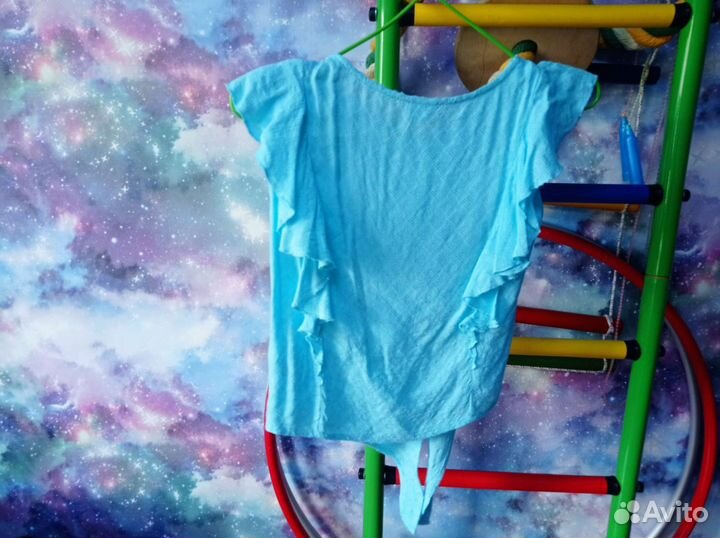 Блузка голубая 134