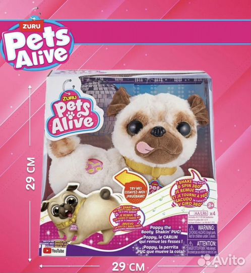 Интерактивная игрушка zuru pets alive мопс