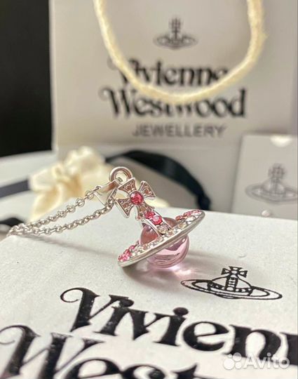 Серьги и кулон Vivienne Westwood розовый