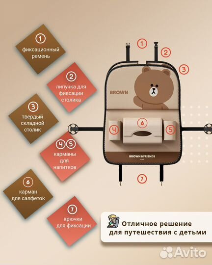 Защита сиденья от грязи + со столиком.Подарок