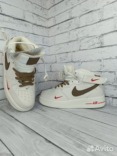 Кроссовки женские зимние с мехом Nike air force 1