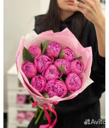 Шикарные пионы, букет, доставка цветов