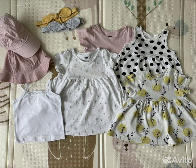 Пакет вещей для девочки H&M, Mothercare 74-80р