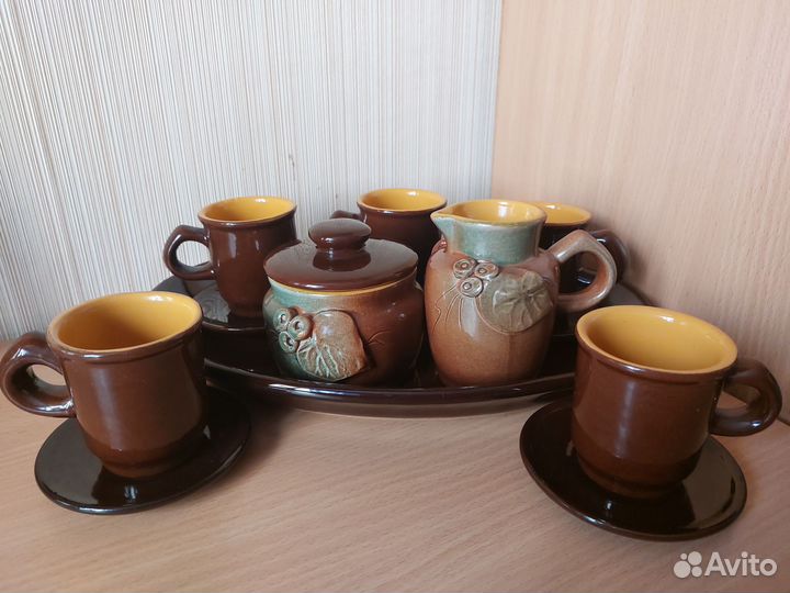 Глиняный кофейный сервиз