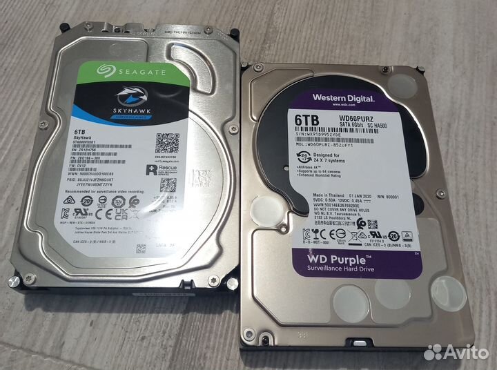 Жесткий диск 6 Tb WD Purple и Seagate SkyHawk