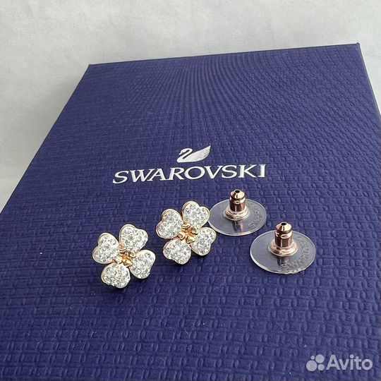 Swarovski серьги клевер latisha