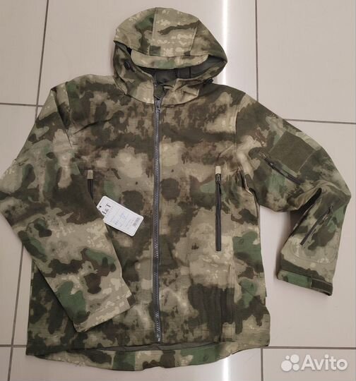 Демисезонная флисовая куртка рип стоп мох