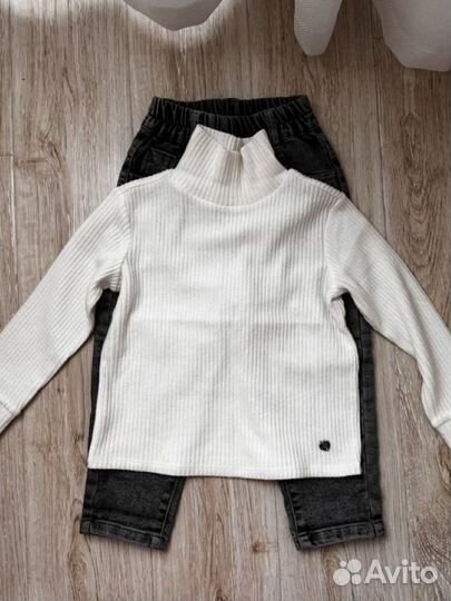 Одежда для девочки 98, джинсы, свитер