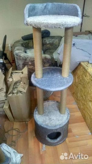 Домик для кошки игровая зона когтеточка изготовлен
