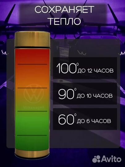Сенсорный термос с датчиком температуры Hyundai