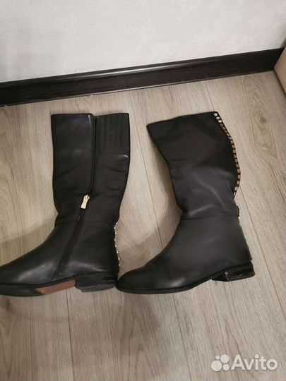 Сапоги осень весна женские 37 натуральная кожа