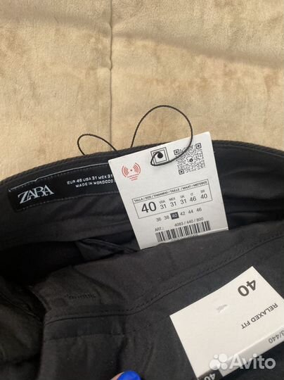 Zara мужские брюки 40размер 31амер