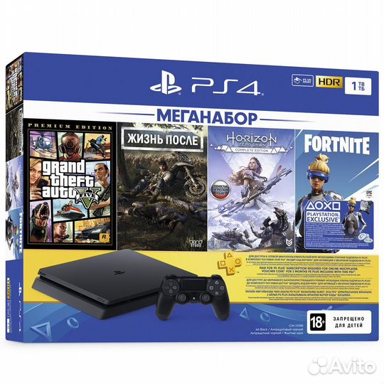 Sony PlayStation 4 1000GB Slim (Полный Комплект)