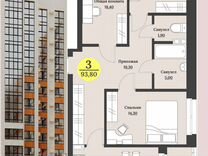 3-к. квартира, 93,8 м², 7/12 эт.