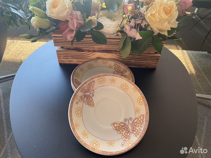 Блюдца milvis 14 см фарфор бабочки