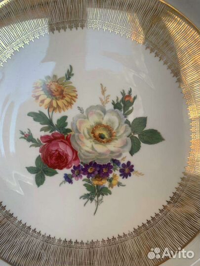Блюдо с цветочным декором и позолотой Mitterteich