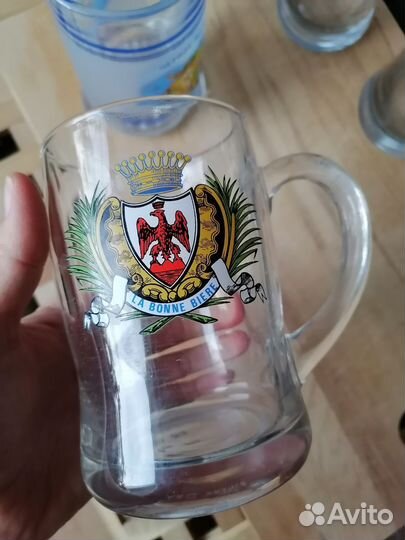 Пивной бокал стакан стеклянная кружка с ручкой