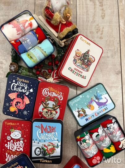 Носки женские новогодние Turkan 3 пары в коробке