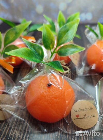 Мыло ручной работы мандарин на Новый Год