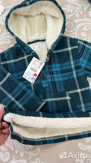 Рубашка на меху zara 2-3 года