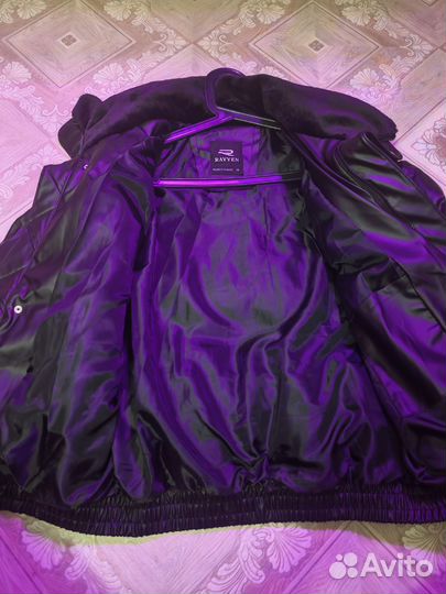 Куртка зимняя кожаная с воротником