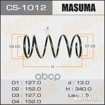 Пружина подвески CS-1012 front corolla/ AE101