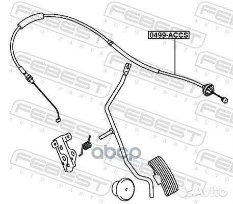 Трос привода дроссельной заслонки 0499accs Febest