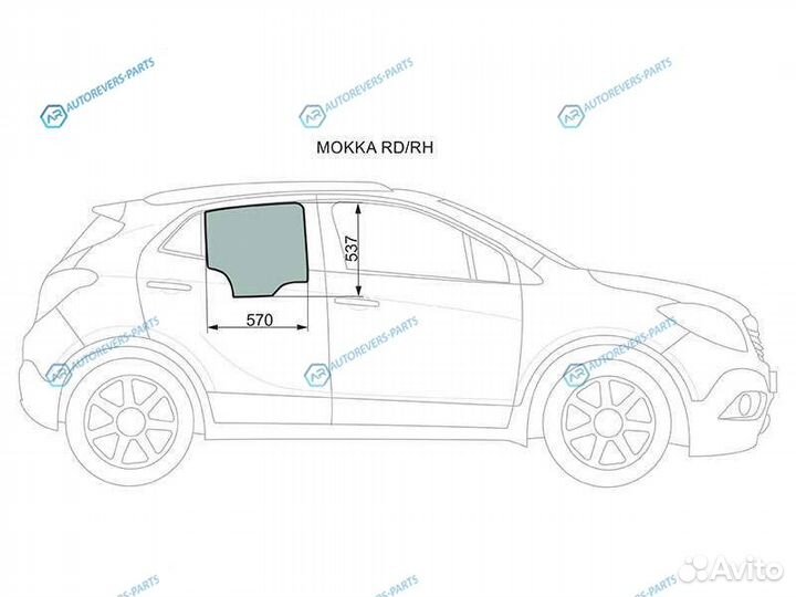 Mokka rdrh Стекло заднее правое опускное opel 12