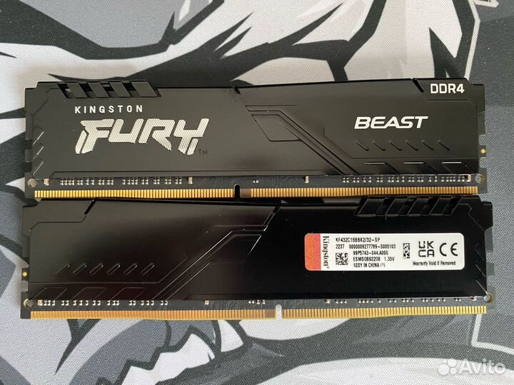 Оперативная память Kingston Fury 32Gb DDR4 3600Mhz