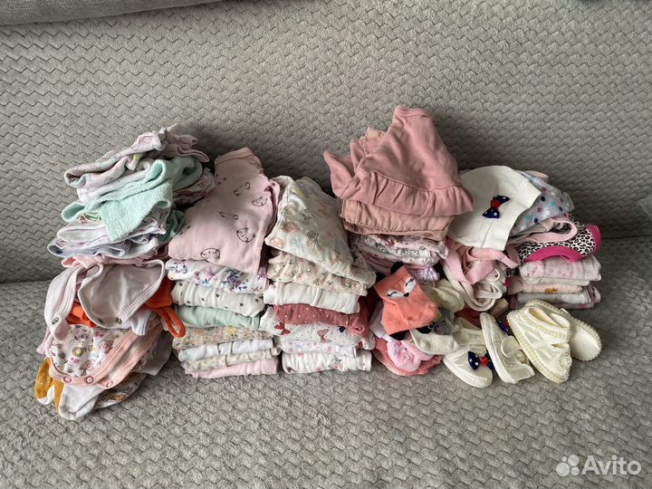 2 пакета вещей на новорожденную девочку до 6 м