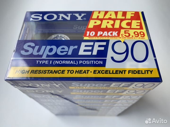 Аудиокассеты Sony Super EF90, 1992, 10 шт, NEW