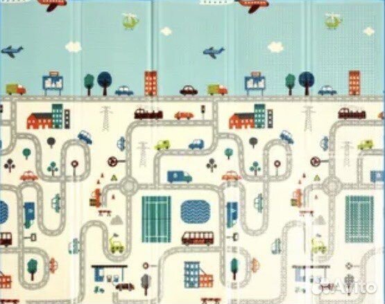 Коврик детский двухсторонний складной новый