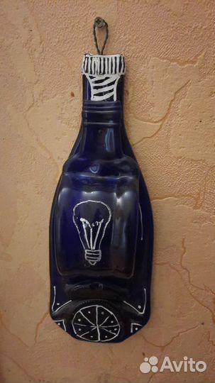 Плоская бутылка светильник