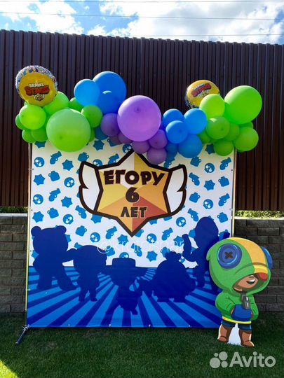 Фотозона, воздушные шары, гирлянды, пайетки