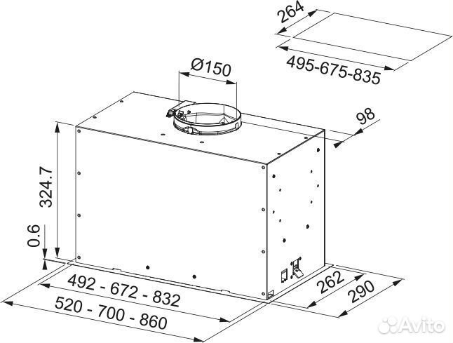 Вытяжка franke fbfp BK matt A70 (305.0665.392)