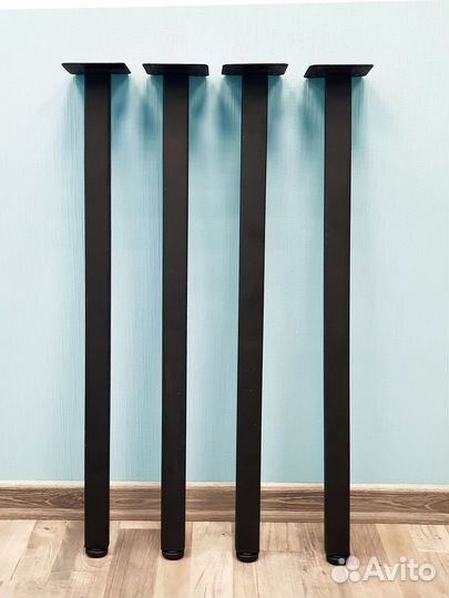 Ножки для журнального столика 350 40х40 (4 шт) металлические регулируемые черные Лофт