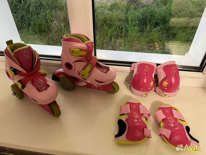 Роликовые коньки детские с защитой