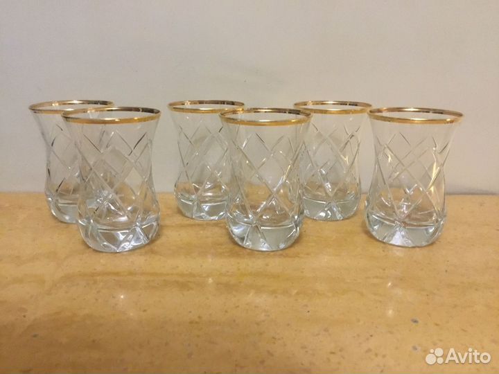 Хрустальные Стаканы Стиль Армуды 6 шт Новые