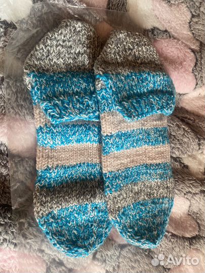 Носки шерстяные ручной вязки