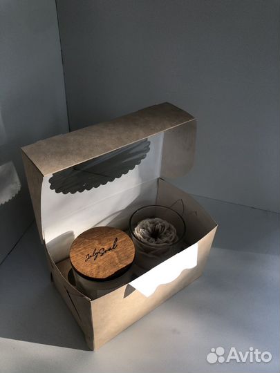 Крафт коробки с окошком - 2 вида