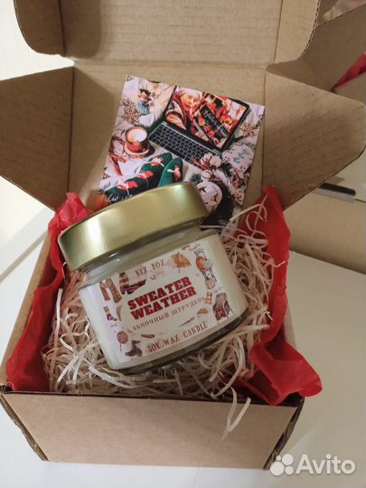 Свеча яблочный штрудель ручной работы